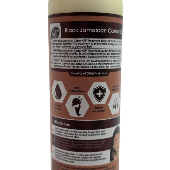 New - OKAY Black Jamaican Castor Oil Treatment, 8 fl oz - Picture 5 of 6